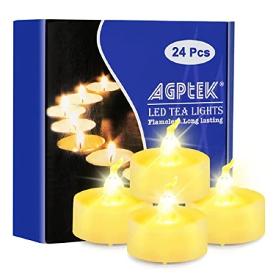 Immagine di Candele a LED AGPTEK 24 pezzi senza fiamma (luce bianco caldo con timer)