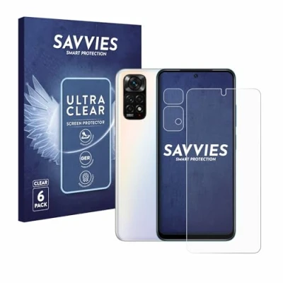 Immagine di savvies (6 Pezzi Pellicola Protettiva per Xiaomi Redmi Note 11S (Fronte+Fotocamera) Protezione Schermo Trasparente