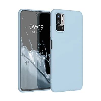 Immagine di kwmobile Custodia Compatibile con Xiaomi Redmi Note 10 5G Cover Back Case per Smartphone in Silicone TPU Protezione Gommata blu chiaro matt