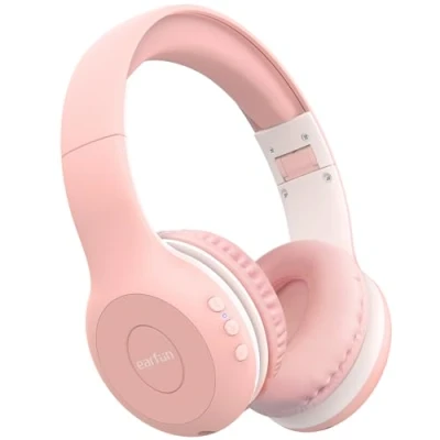 Immagine di EarFun cuffie Bluetooth per bambini, pieghevoli, 5.4 con microfono, suono stereo Hi Fi, 40 ore di riproduzione, volume limitato 85/94 dB, over ear scuola, tablet, PC
