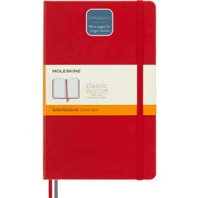 Immagine di Taccuino Moleskine Expanded Large a righe copertina rigida. Rosso