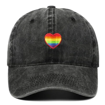 Immagine di TRIXES Berretto in Denim Nero Arcobaleno Cappello Effetto Perfetto per LGBTQIA2s+ Mostra Supporto e diversità, Nero, 1 2