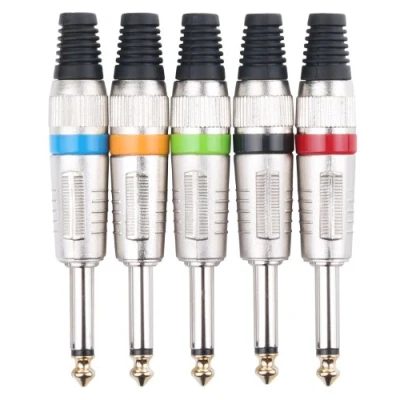 Immagine di Pronomic Connettori Set da 5 mono 6,3 mm vari colori