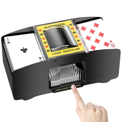 Immagine di Gvolatee Mescolatore Carte da Gioco, Mischia Automatico, Mescola Elettrico 1 a 2 Mazzi, Card Shuffler, Distributore di Elettronico, per UNO, Poker, Blackjack, Texas Hold&#039;em