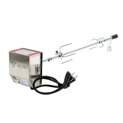 Immagine di BBQ TORO Set di spiedini per Barbecue, 90 cm, incl. Motore in Acciaio Inossidabile, 220V 240V, spiedo Rotante, girarrosto, Rotante