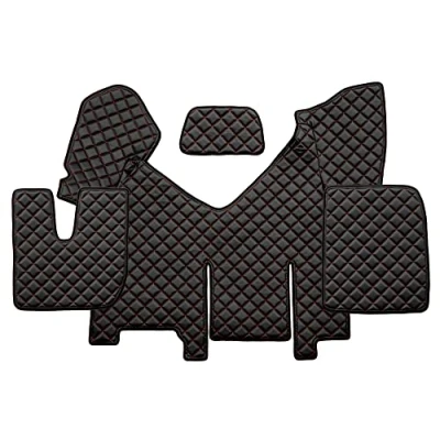 Immagine di F CORE Copricofani Camion Compatibile per IVECO STRALIS Hi Way 01.13 12.16 AUTOMAT con frigo Nero/Rosso