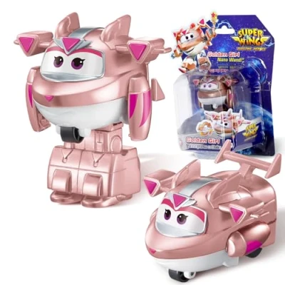 Immagine di Super Wings Giocattoli Transformer Golden girl, Figura d&#039;azione 2 in 1, Aereo robot giocattolo da 5 cm, Transformer, adatto a bambini e bambine dai 3 anni su