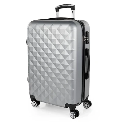 Immagine di ITACA Valigia Media da Viaggio Rigide. Trolley Medio con 4 Ruote. Materiale ABS Rigida in Offerta Resistente e Super Leggero 20 kg Lucchetto TSA 771760, Argento