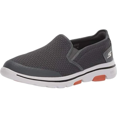 Immagine di Skechers Go Walk 5 Apprize, Scarpe da Ginnastica Infilare Uomo, Grigio Charcoal Textile Synthetic White Trim Charcoal, 47 EU