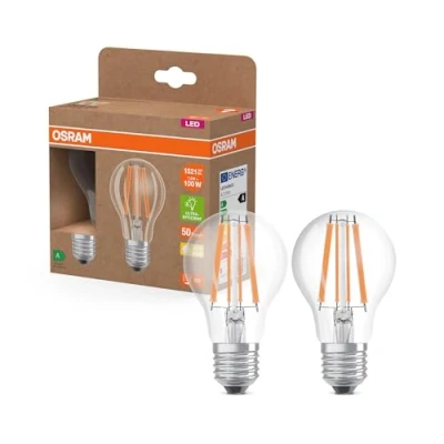 Immagine di OSRAM 4099854253706 LED (monocolore) ERP A (A G) E27 Forma di bulbo 7.2 W = 100 Bianco caldo (Ø x A) 60 mm 2 pz.