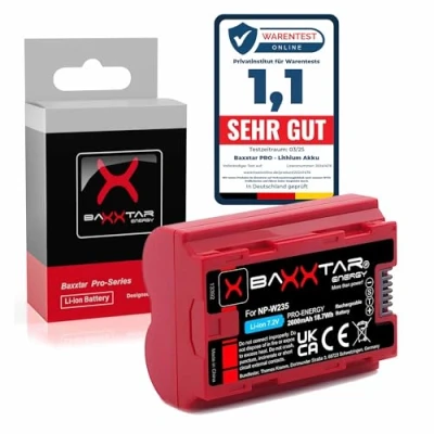 Immagine di Baxxtar Pro Batteria NP W235 (2400mAh) con sensore NTC compatible Fujifilm GFX50s II GFX 100S 100 X H2 H2S S20 T4 T5