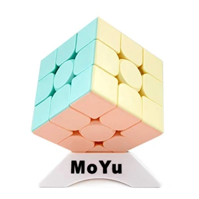 Immagine di OJIN MoYu MoFang JiaoShi Meilong Bright Pink Series Cube Meilong3 3x3x3 Stickerless Cubing Classroom Forsted Surface Puzzle con un cubo treppiede
