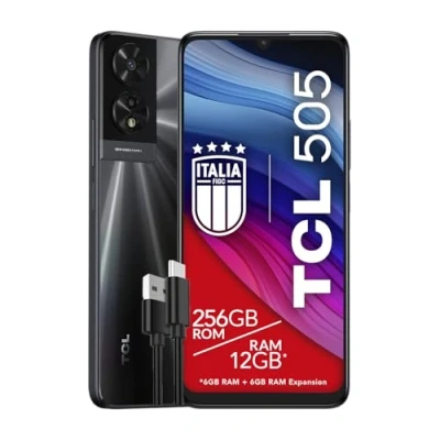 Immagine di TCL 505 Smartphone 4G Display 6.75 HD+ 90Hz, 256GB, 12GB RAM, 6+6GB RAM expansion, 50Mp Hybrid Camera, Android 14, Batteria 5010 mAh, Dual Sim, Space Grey, Cavo USB Type C Aggiuntivo