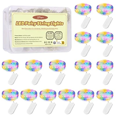 Immagine di Luci LED a Batteria 15 Pezzi Mini Stringa 2m 20LEDs Impermeabile Lampada Fili di Rame per Interni ed Esterni, Matrimoni Natalizi, Feste Compleanno, Decorazione Vasi da Giardino