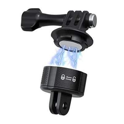 Immagine di SUREWO Base a sgancio rapido per GoPro, adattatore magnetico treppiede compatibile con GoPro Hero 13 12 11 10 9 8 7 6 5 nero, DJI Osmo Action Pro/4/3, Crosstour/Campark/AkASO e altro ancora