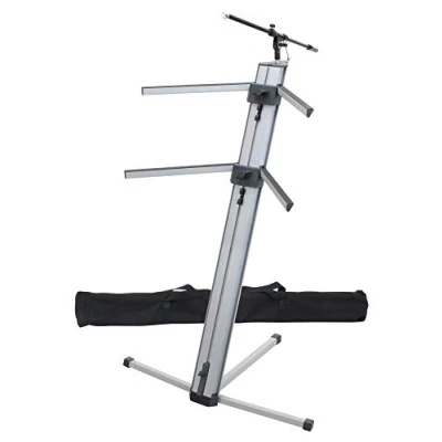 Immagine di Classic Cantabile KS 100 supporto tastiera argento microfono e custodia