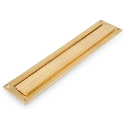Immagine di Amig Boccali cassetta delle lettere, per pareti o porte interne ed esterne, Raccoglitori in ottone, 342 x 73 mm, Misura bocca: 246 48 Colore oro