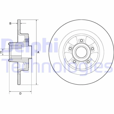 Immagine di DELPHI BG9133RS Disco freno 300 11 5 pieno Oleato non trattato con cuscinetto ruota, anello sensore ABS RENAULT: CLIO 3