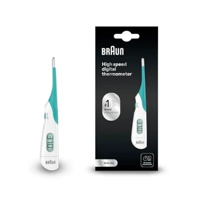 Immagine di Braun High Speed Termometro digitale, stick digitale Per utilizzo multisito, via orale, rettale o ascellare, Adatto a neonati e bambini, Marchio #1 tra i dottori 1, PRT1000