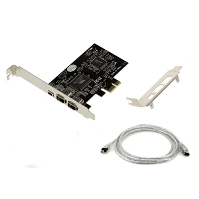 Immagine di Scheda di commutazione PCI Express PCIe a FireWire 400 IEEE1394a 2+1 porte 6 punti e 4 Chipset Via VT6308 ASM1083 con cavo Ilink, fornito due staffe Low High Profile
