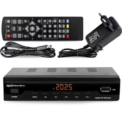Immagine di STROM 504 A+ Decoder Digitale Terrestre DVB T2 / HD/HDMI/Ricevitore TV/H.265 HEVC/USB/DVB 4K Scart Per Digitale/Registratore USB, nero