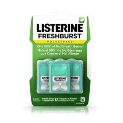Immagine di Listerine Pocketpaks Fresh Burst Breath Strips 3 confezioni di 24 strisce (total 72 strisce) by N/A