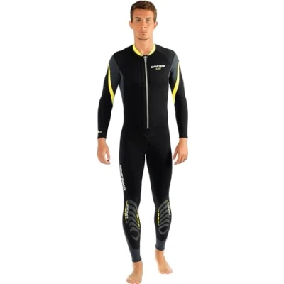 Immagine di Cressi Lui Monopiece Wetsuit 2.5mm Muta Monopezzo Uomo in Neoprene High Stretch 2.5mm, Nero/Giallo, L