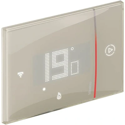 Immagine di BTicino SXM8002 Termostato WIFI Intelligente Smarther2 with Netatmo, Caldaia da Incasso, Programmabile, Comando ON/OFF anche con App, Alexa e Google, Visualizzazione dell&#039;Umidità, Sabbia