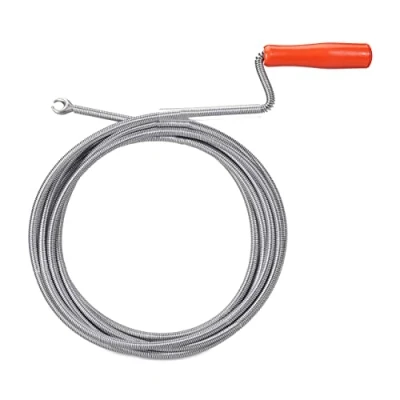 Immagine di Relaxdays Sturatubi con Gancio, Sonda Pulizia Tubi di Scarico Manuale, WC, Doccia, Lavandini, Lavabo, 9mm x 5m, argento