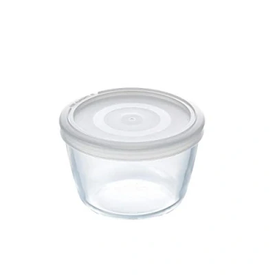 Immagine di Pyrex Cook&amp;Freeze Contenitore Rotondo con Coperchio, 12 cm 0,6 l, in Vetro borosilicato Extra Resistente, Adatto al Forno, 12cm