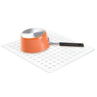 Immagine di iDesign Tappetino lavandino, lavello di misura standard in plastica PVC, Tappeto ideale per scolare posate e stoviglie, trasparente