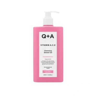 Immagine di Q+A Olio doccia detergente con vitamina A.C.E per la cura del corpo nutriente, una miscela di estratti frutta e oli ricchi vitamine, oltre a un complesso Superfood che supporta barriera