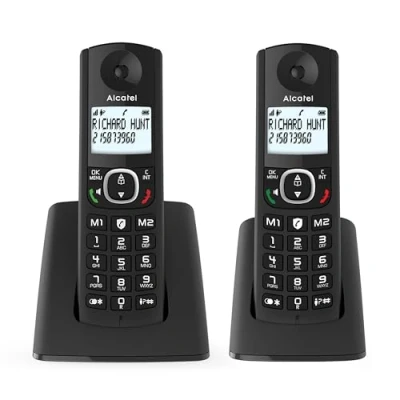 Immagine di Alcatel F530 Duo, téléphone sans fil avec 2 combinés, blocage d&#039;appels, mains libres et deux mémoires directes Noir