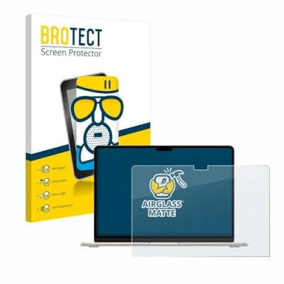 Immagine di brotect Pellicola Vetro Opaca per Apple MacBook Air 15&quot; M3 2024 Protezione Schermo [Anti Riflesso, Durezza 9H]