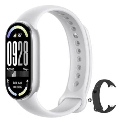 Immagine di Xiaomi Smart Band 10 (2025) Mi Smartwatch, Schermo AMOLED 1,72&quot;, Autonomia 21 giorni,150+ Modalità Sportive, Monitoraggio Della Frequenza Cardiaca, Analisi del Sonno, HyperOS 2, 5ATM (Argento)