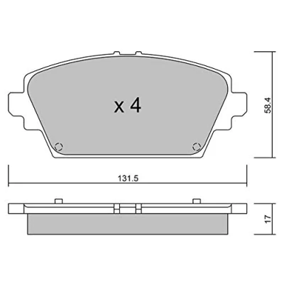 Immagine di METELLI 22 0464 0 Kit pastiglie freno senza contatto segnalazione usura NISSAN: Almera Tino, Primera Sedan, Hatchback
