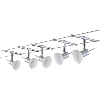 Immagine di Paulmann Sheela 94136 Sistema di illuminazione base su cavo GU5.3 50 W LED (monocolore) Cromo (opaco), Opale