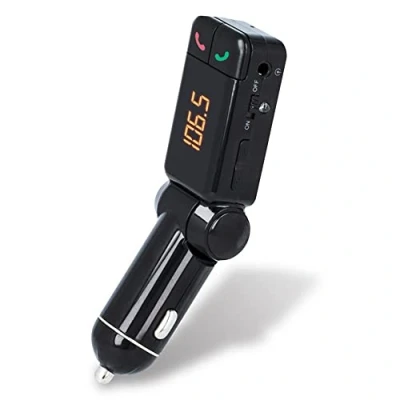 Immagine di Forever Bluetooth trasmettitore FM per auto, caricatore con 2 porte USB e vivavoce, radiofonico auto Adattatore Radio Wireless Supporta la chiavetta