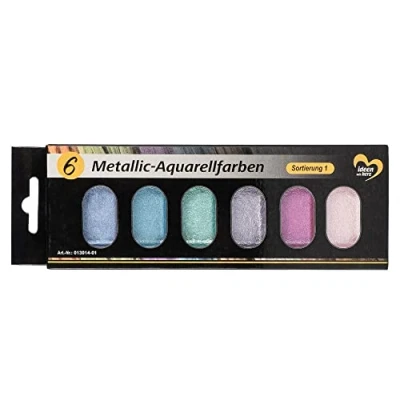 Immagine di Ideen mit Herz colori ad acquerello metallizzati, set da 6 pezzi, (assortiti 1)
