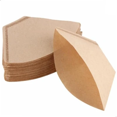 Immagine di 100 Pezzi Cone Coffee Paper Utilizzato, In Tazze Filtranti 102, Filtri Per Caffè 1 4 Tazze, Sacchetti Filtro Macchina Da E A Mano, Fogli Di Monouso Marrone Naturale Non Sbiancato