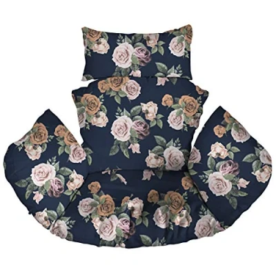 Immagine di Ferocity Cuscino per Sedia Amaca, in Rattan Cuscino, Dondolo Sospesa, con la Testa di, Rivestimento Rimovibile, Lacci attaccati, Roses [114]