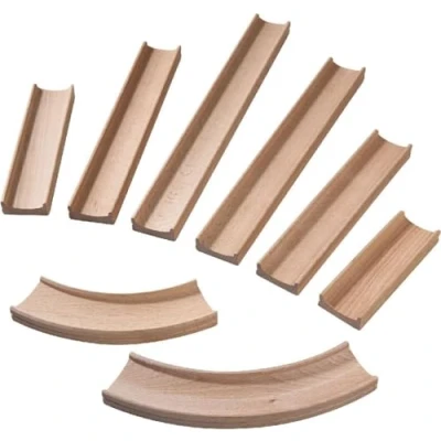 Immagine di HABA 300851 Kullerbü Marble Run Expansion Set Straight tracks and Curves 8 parts ages 2 Up (Made in Germany)