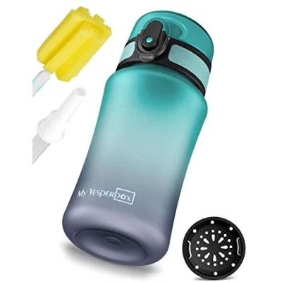 Immagine di My Vesperbox Minny borraccia per bambini a prova di perdite, 350 ml, 500 750 con cannuccia o colino, leggera in Tritan, senza BPA, asilo, scuola
