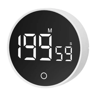 Immagine di Timer Digitale da Cucina Portatile, Cronometro e Sveglia, Con Display LCD Ampio, Potente Magnete, Supporto Foro Ideale per Cucina, Studio, Allenamento(Batterie non incluse)
