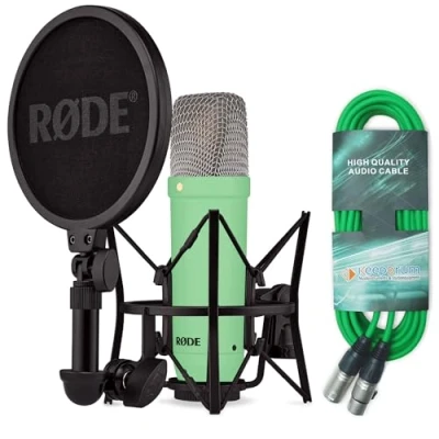 Immagine di Rode NT1 Signature Green Microfono da studio Verde + keepdrum Cavo XLR