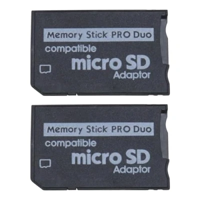 Immagine di Be In Your Mind Adattatore per scheda di memoria da Micro SD a Pro Duo con slot schede memoria, compatibile fotocamere Sony, console PSP 1000, 2000, 3000, 2 pezzi