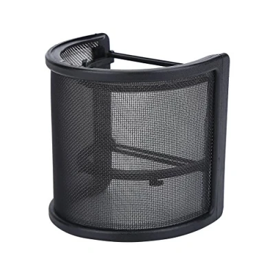 Immagine di Microfono Pop Filter in Metallo Mic Cover Parabrezza Schermo Antivento Studio Shield Mount