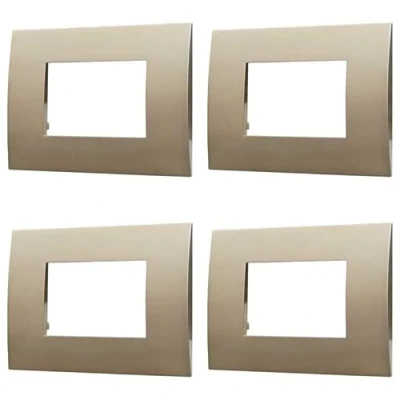 Immagine di 4 Pezzi Placca Compatibile Con Vimar Arke, Placche In Plastica (3 Posti/Moduli,Bronzo)