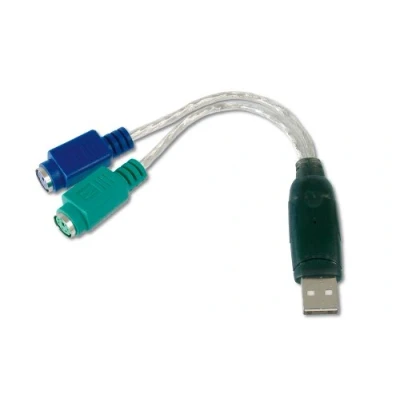 Immagine di Digitus USB / PS/2 Mouse e tastiera Cavo [1x Spina A 2.0 2x Presa PS/2] 10.00 cm Trasparente