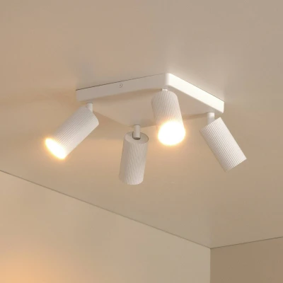 Immagine di Lucide Faretto da soffitto Clubs, bianco, a 4 luci, GU10, alluminio